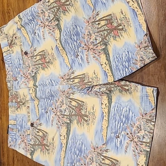 Tommy Bahama Other - Tommy Hilfiger Chino Shorts Mens 38 Blue All Over Print Beach Palm Hawaiian